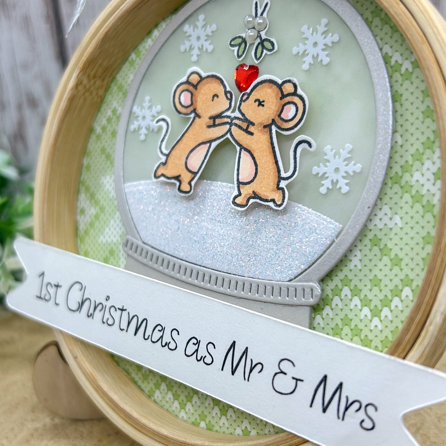 1st Christmas As Mr & Mrs Embroidery Hoop Tree Decoration