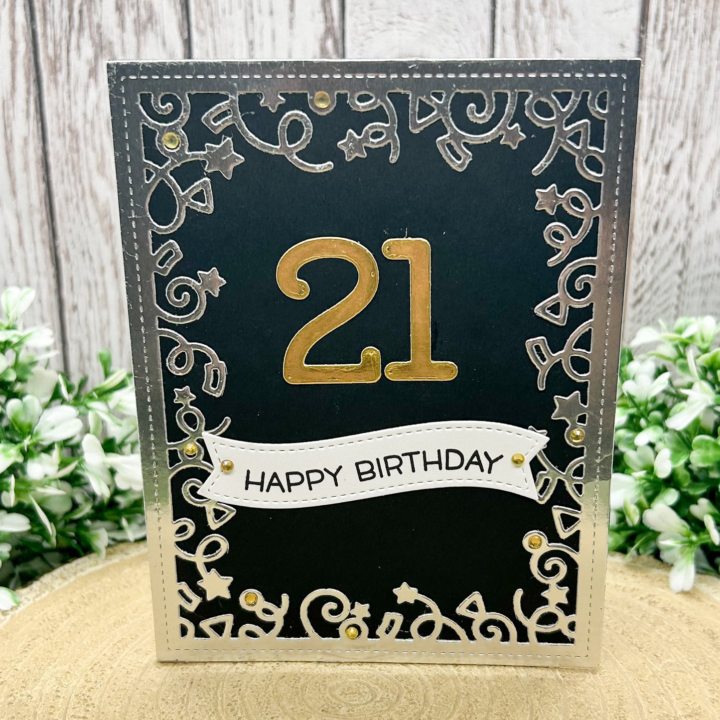 Silver & Gold Age Numbers Handmade Birthday Card (16th to 60th)
