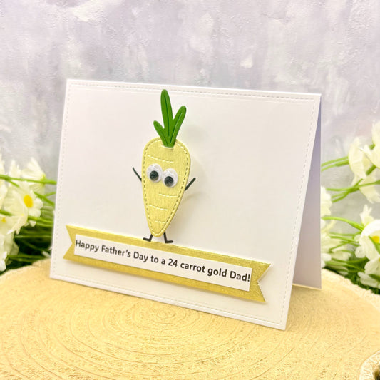 24 Carrot Dad Joke Handmade Father's Day Card-1