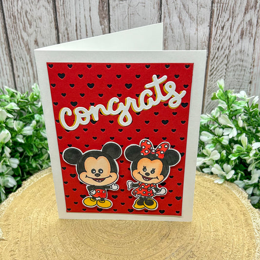 Mouse Couple Congratulations Handmade Character Themed Card