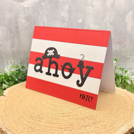 Ahoy Matey Pirate Themed Handmade Card-1
