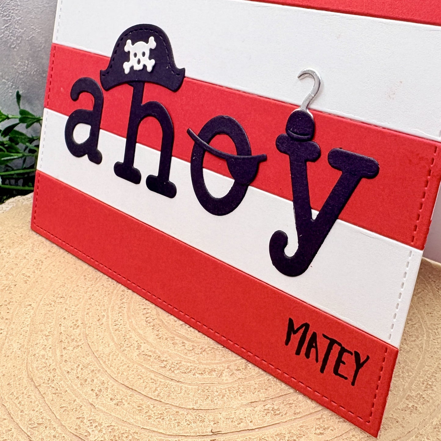 Ahoy Matey Pirate Themed Handmade Card-2