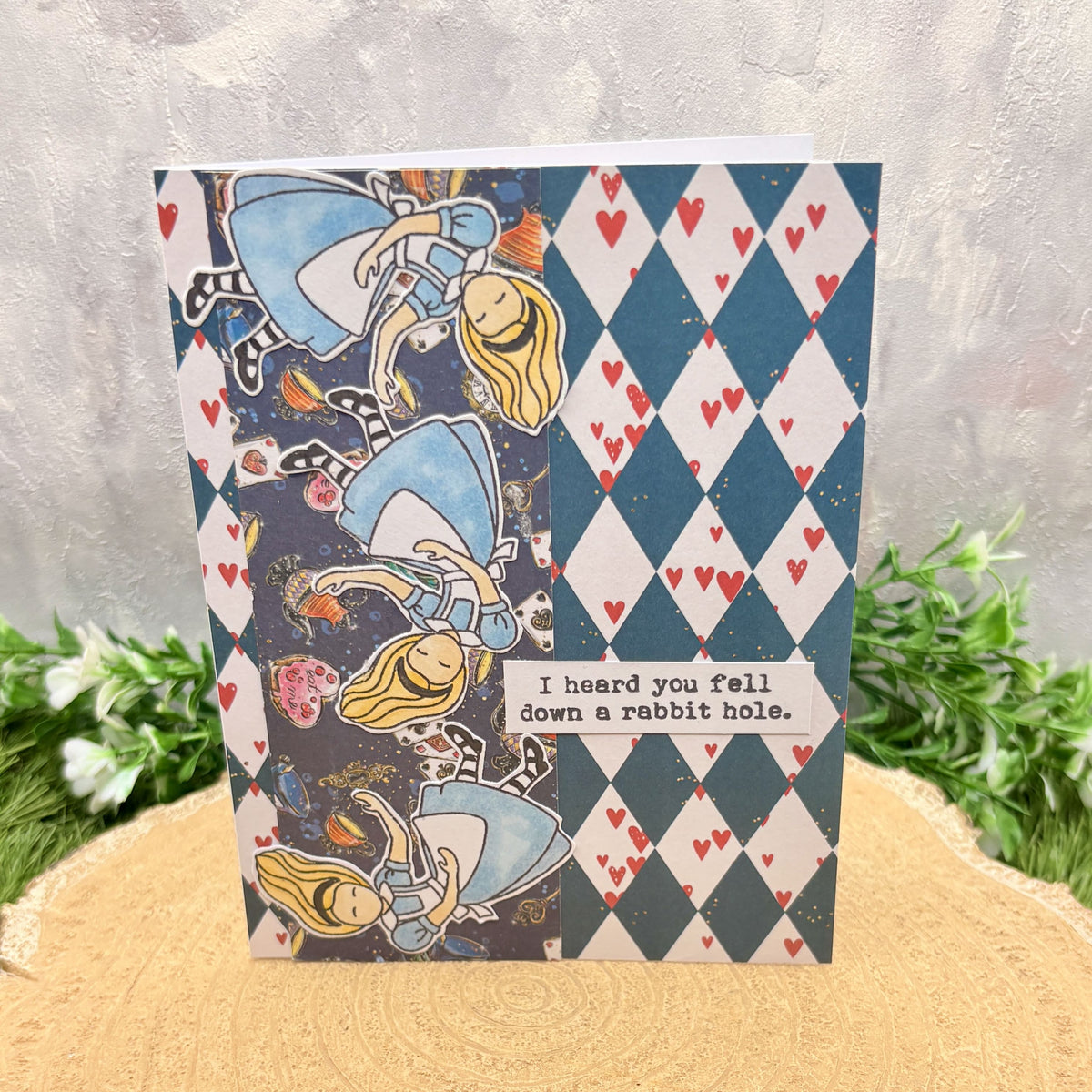 Alice Down The Rabbit Hole Handmade Character Card-1