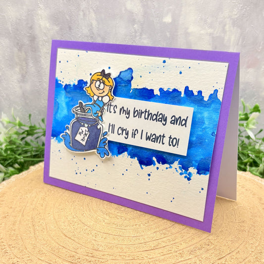 Alice Potion Watercolour Handmade Character Birthday Card-1