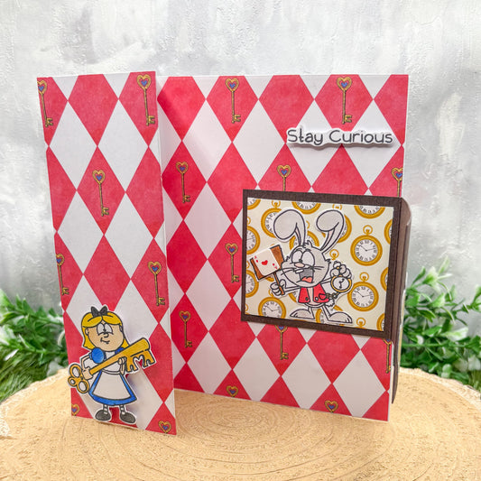 Alice Stay Curious Handmade Character Themed Card-1