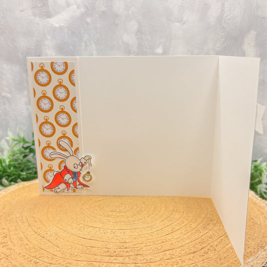 Alice White Rabbit Happy Retirement Handmade Card-1