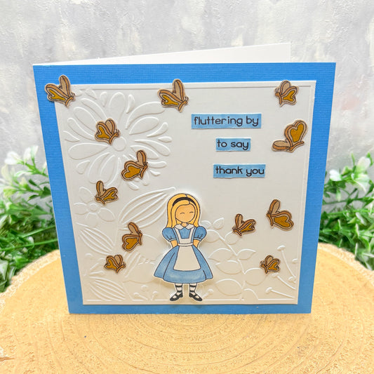 Alice & Butterflies Handmade Character Thank You Card-1
