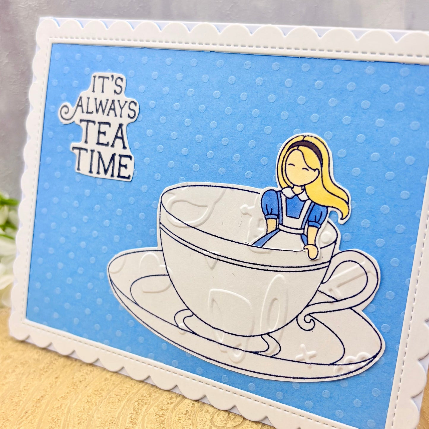 Alice in Tea Cup Handmade Character Card-2