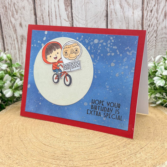Alien & Friend Character Themed Handmade Birthday Card-1