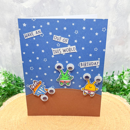 Aliens & Underpants Out Of This World Handmade Birthday Card-1