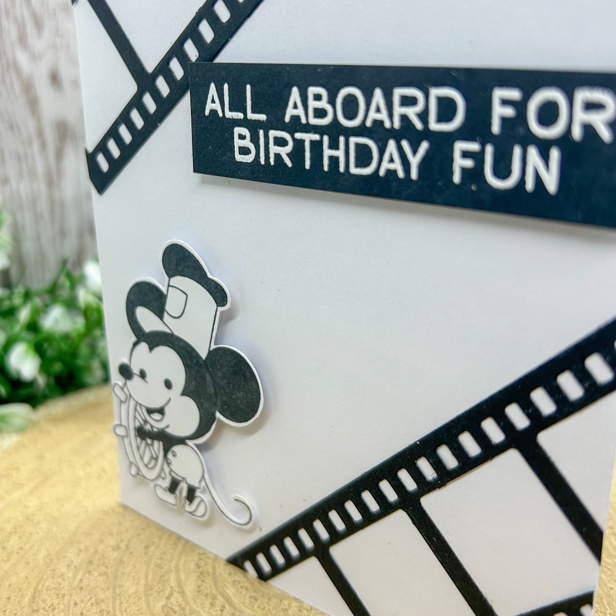All Aboard Classic Mouse Character Themed Handmade Card-2