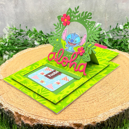 Aloha Blue Character Handmade Gift Card Holder Card-1