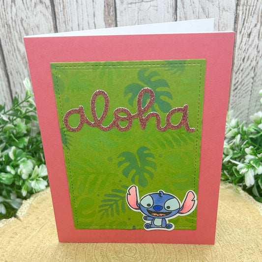 Aloha Stitch Portrait Handmade Character Card-1
