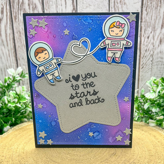Astronaut Couple Handmade Valentine's Day Card