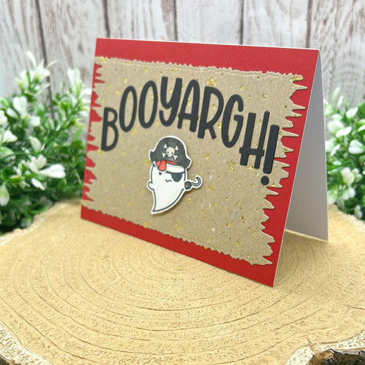 BOOYARGH! Ghost Pirate Funny Handmade Halloween Card-1
