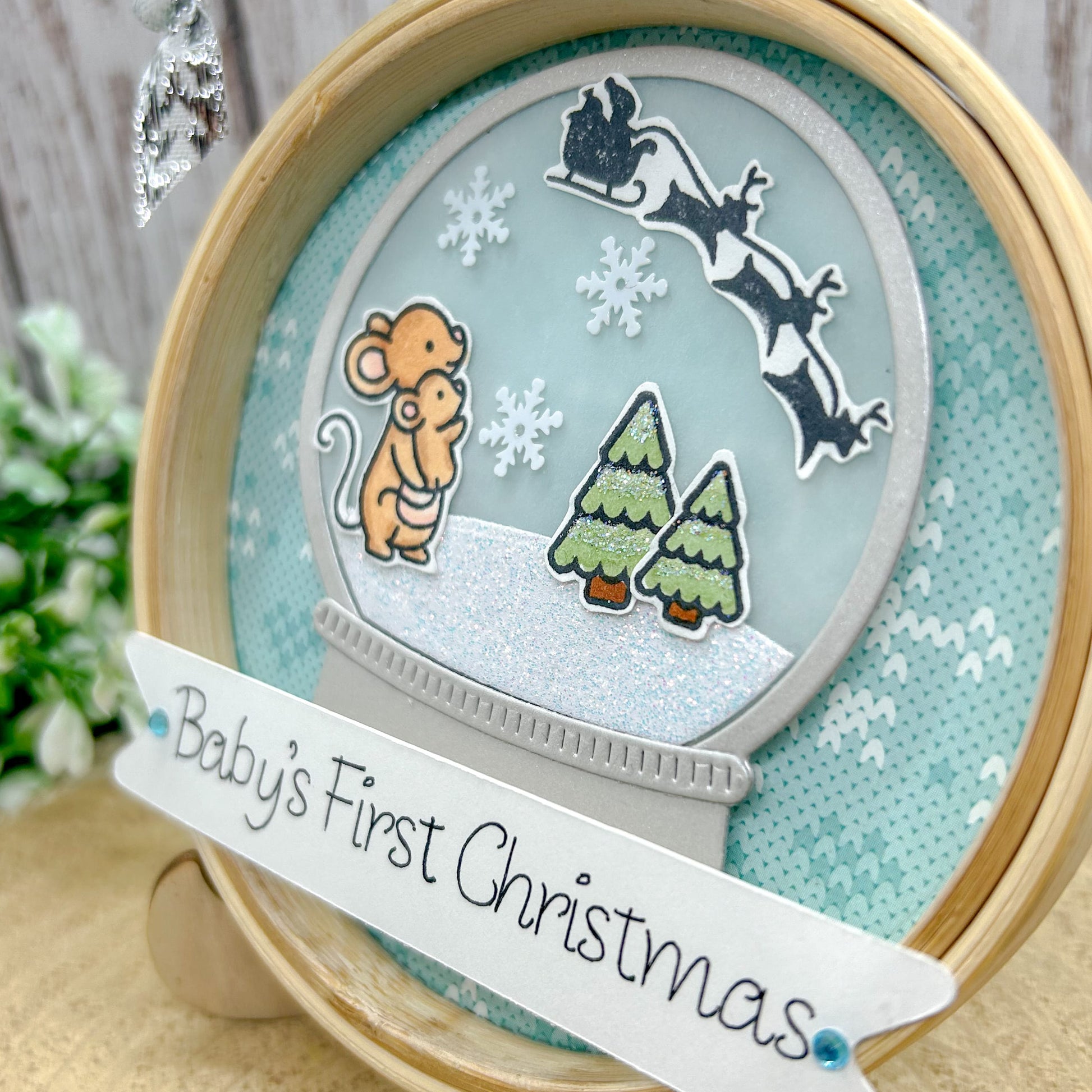 Baby Boy's 1st Christmas Embroidery Hoop Tree Decoration Gift-2