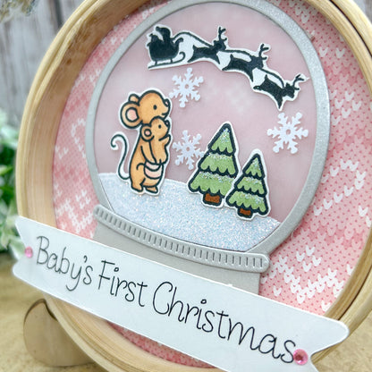 Baby Girl's 1st Christmas Embroidery Hoop Tree Decoration Gift-2