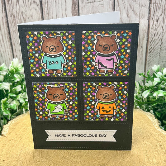 Bear Halloween Jumpers Handmade Card