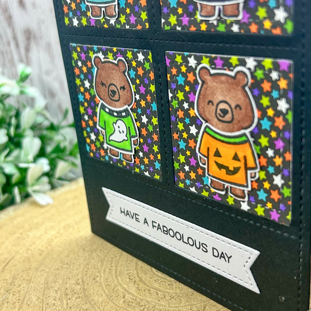 Bear Halloween Jumpers Handmade Card-2