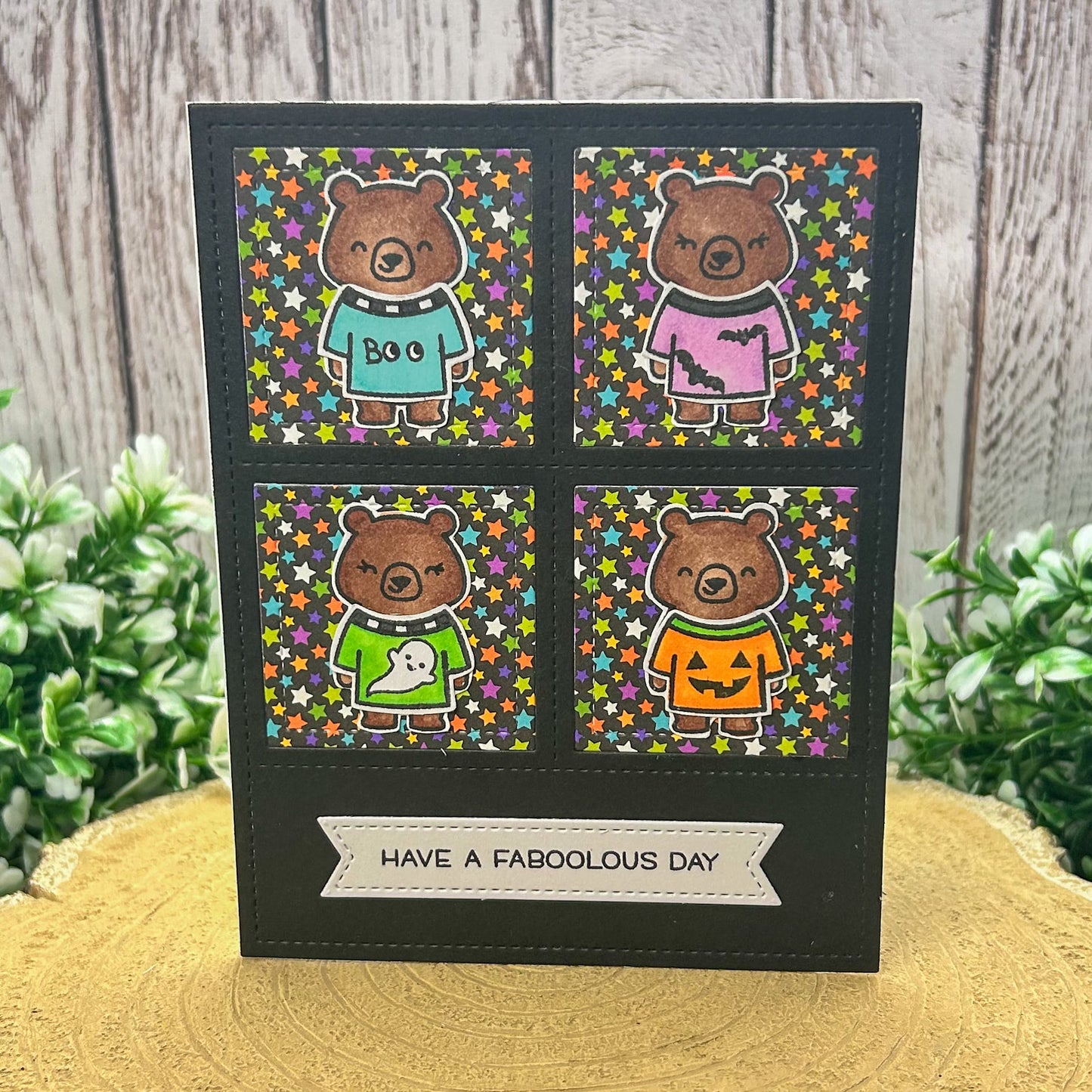Bear Halloween Jumpers Handmade Card