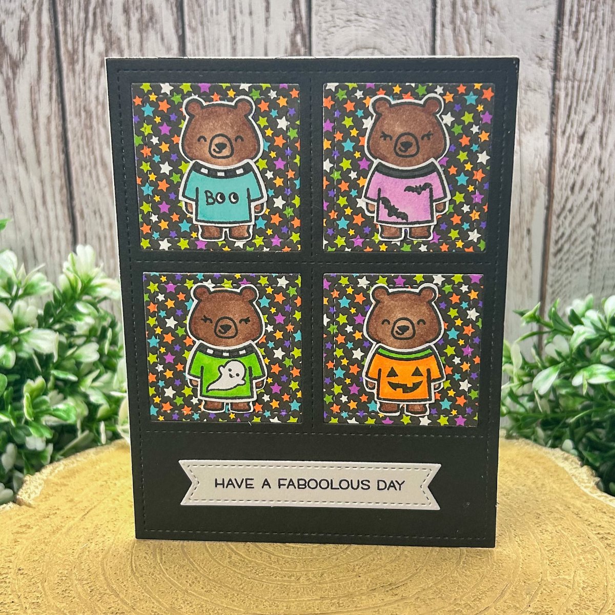 Bear Halloween Jumpers Handmade Card