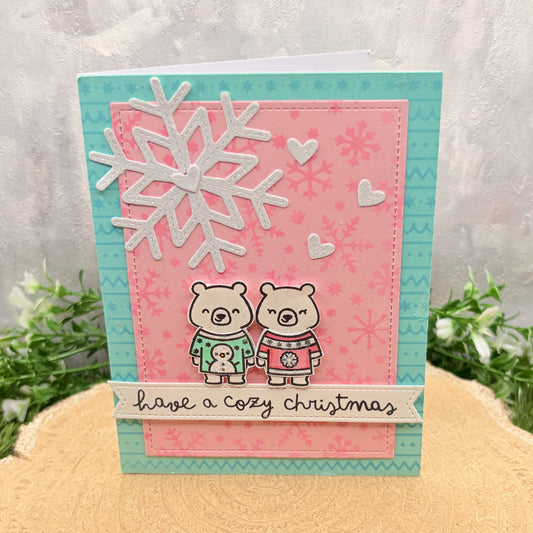 Bears In Jumpers Handmade Christmas Card-1