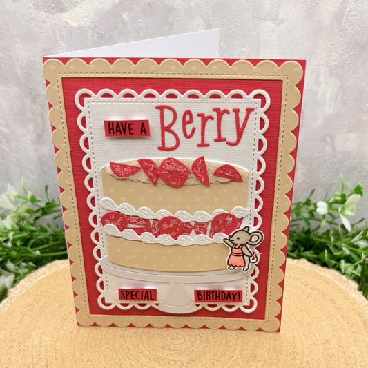 Berry Special Birthday Cake Handmade Birthday Card-1