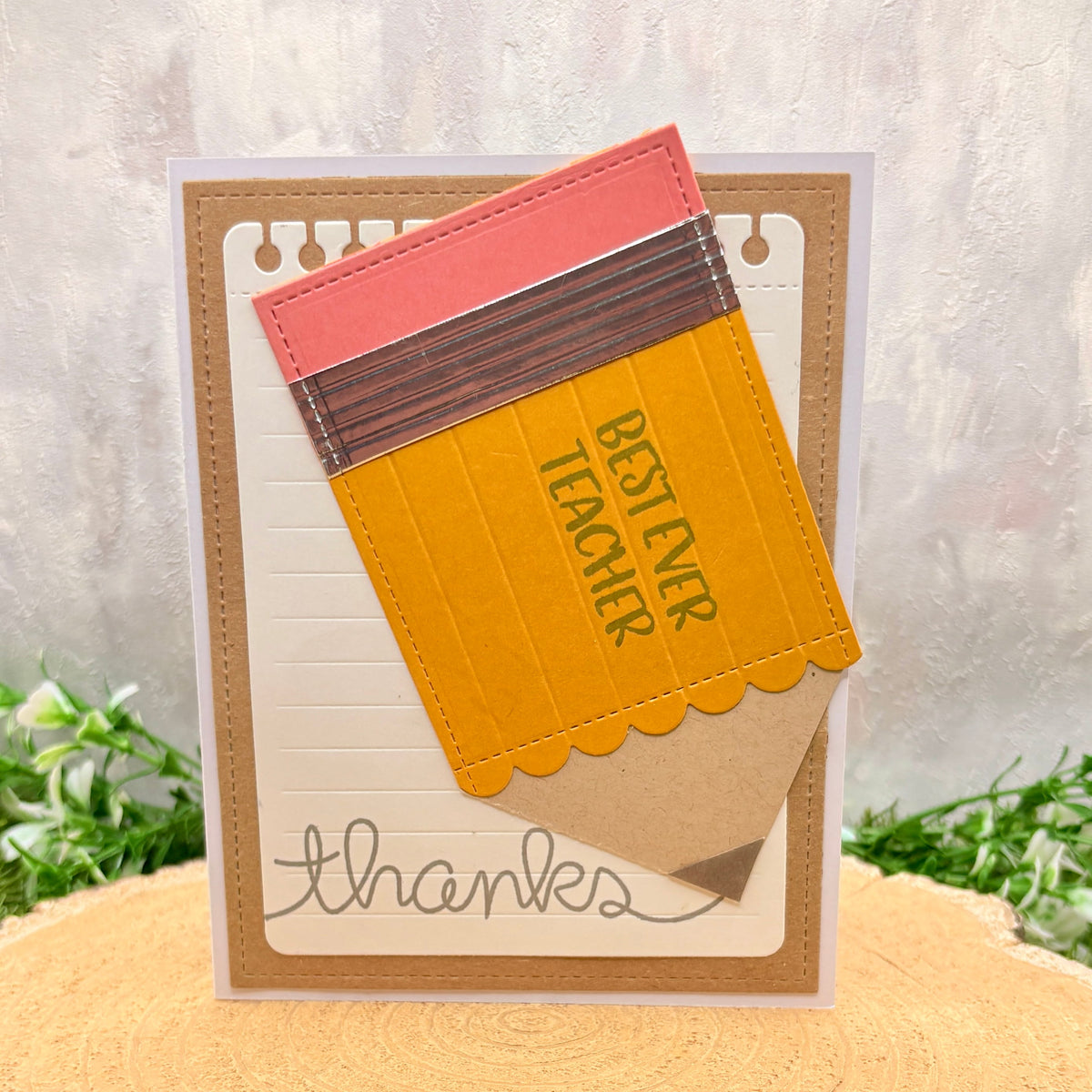 Best Ever Teacher Handmade Thank You Card