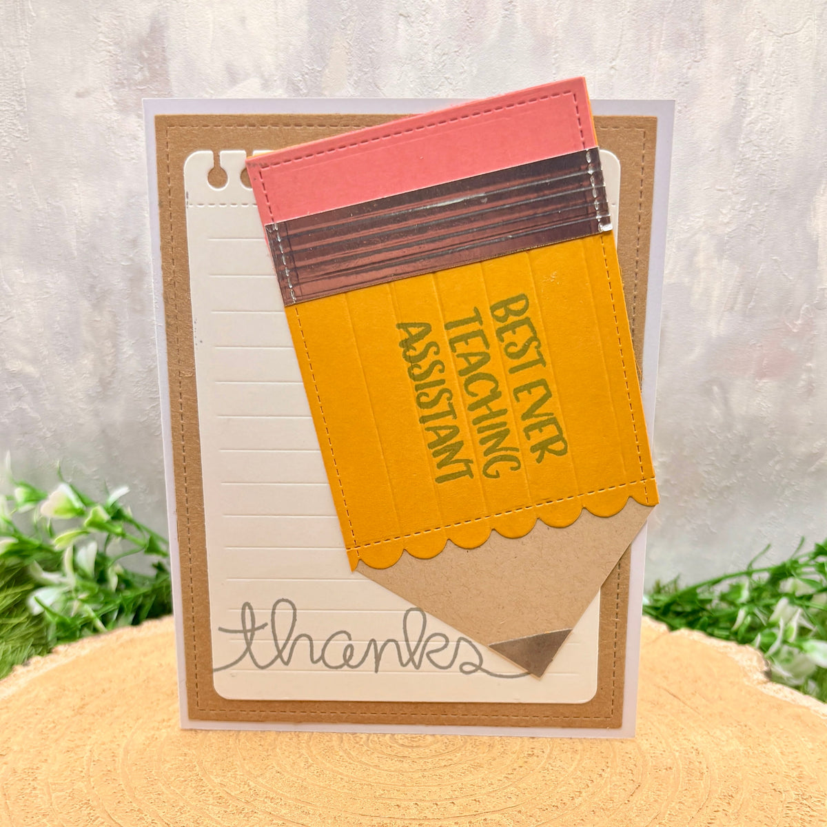 Best Ever Teaching Assistant Handmade Thank You Card