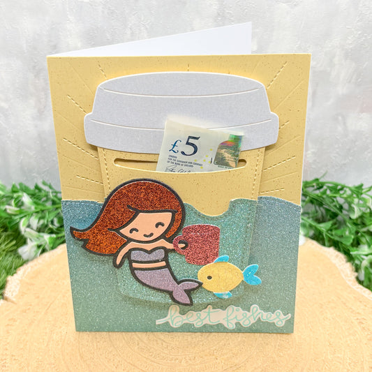 Best Fishes Mermaid Handmade Money Holding Birthday Card-1
