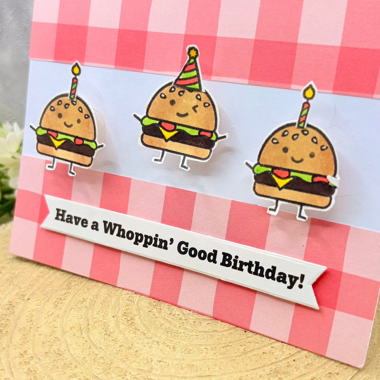 Burger Whoppin' Good Handmade Birthday Card-2