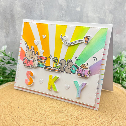 Butterflies In The Sky Colourful Critters Handmade Card-1