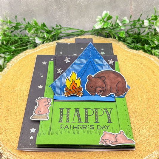 Camping Bears Pop Up Handmade Father's Day Card-1