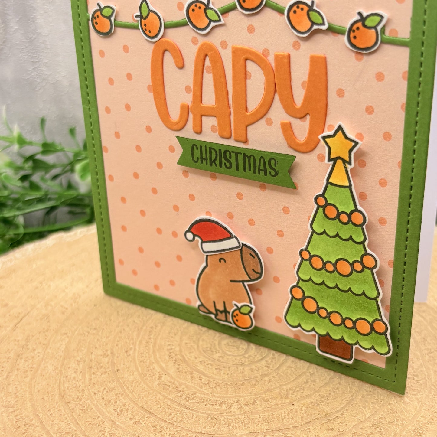 Capybara Capy Christmas Handmade Christmas Card-2