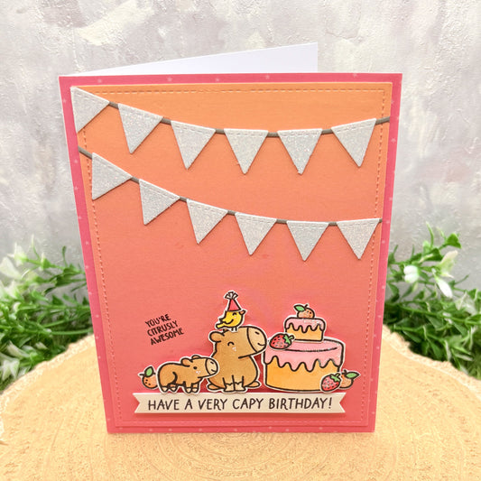 Capybaras & Cake Handmade Birthday Card-1