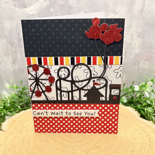Cartoon Mice Couple Fairground Handmade Character Card-1