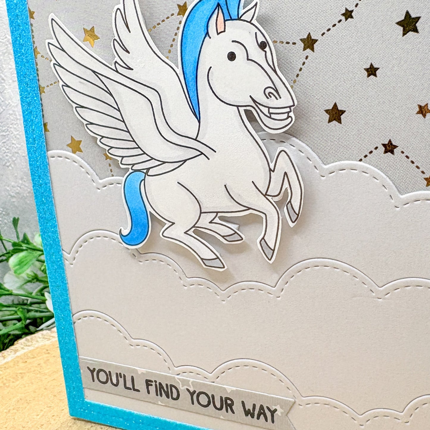 Cartoon Pegasus You'll Find Your Way Handmade Card-2