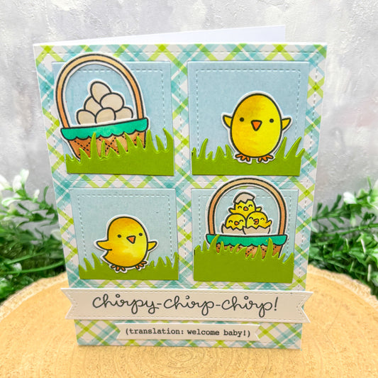 Chirping Chicks Handmade New Baby Card-1