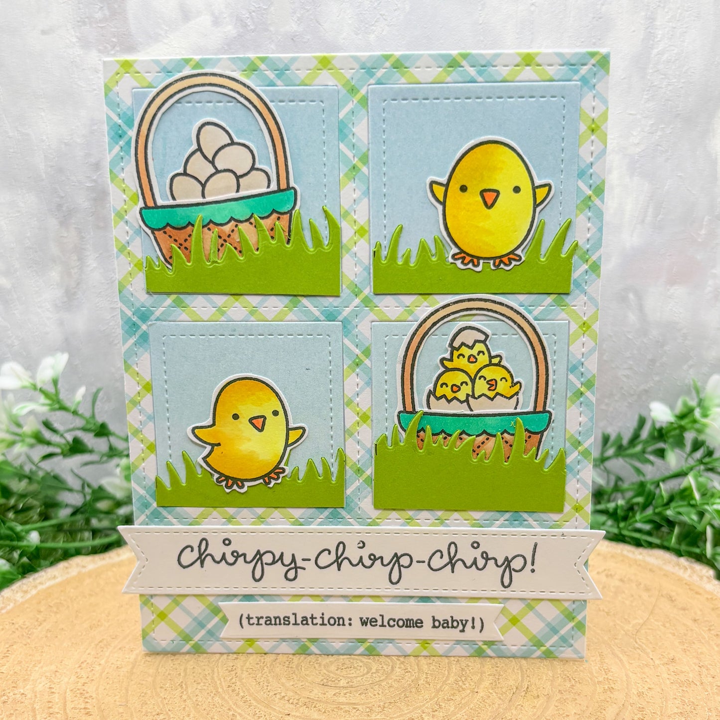Chirping Chicks Handmade New Baby Card