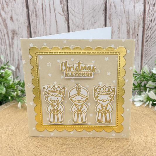 Christmas Blessings Three Kings Mini Handmade Christmas Card-1