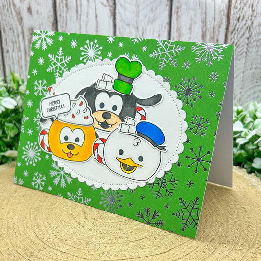 Christmas Cartoon Trio Handmade Christmas Card-1