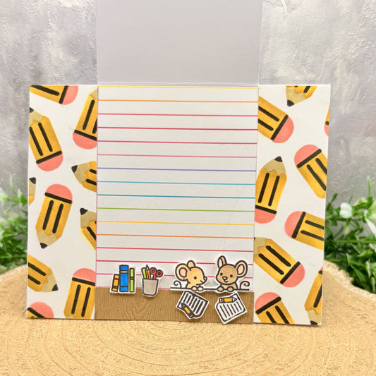 Classroom Mice Standing Easel Handmade Card-2