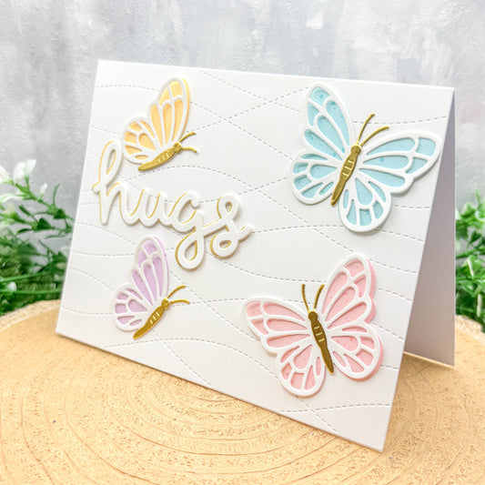 Colourful Butterfly Hugs Handmade Card-1