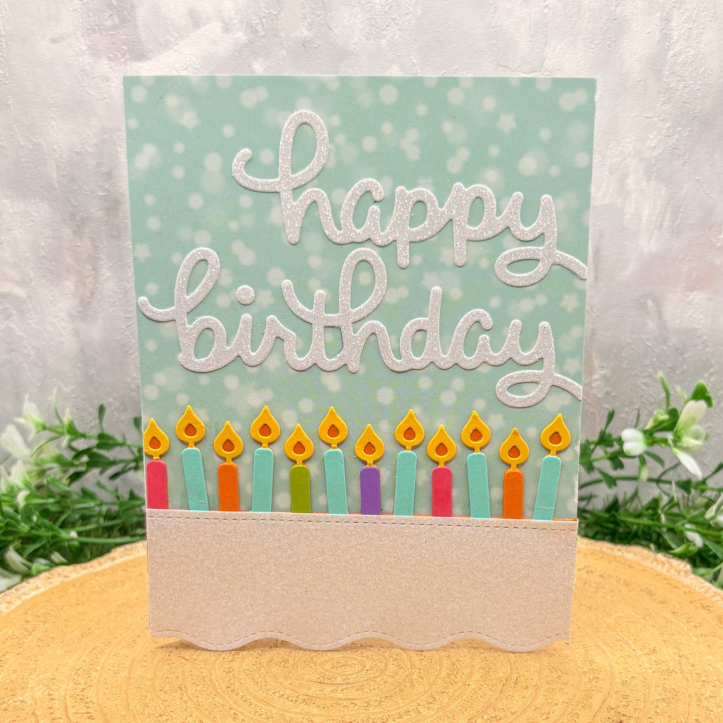 Colourful Candles Handmade Birthday Card