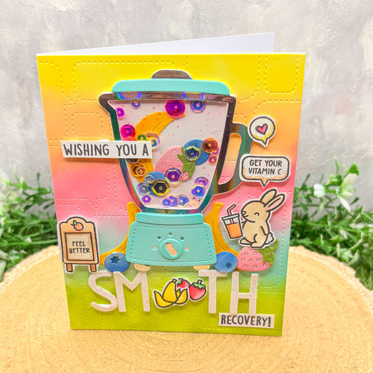 Colourful Smoothie Machine Handmade Get Well Card-1