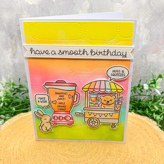 Colourful Smoothie Pun Animals Handmade Birthday Card-1