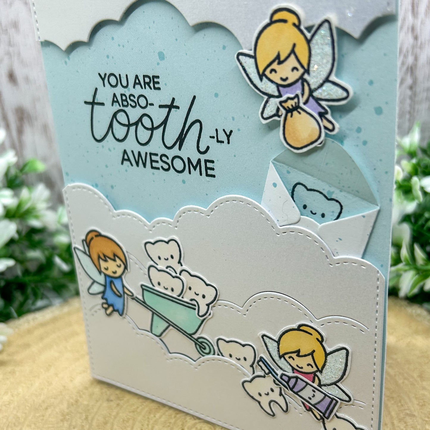 Colourful Tooth Fairy Handmade Card-2