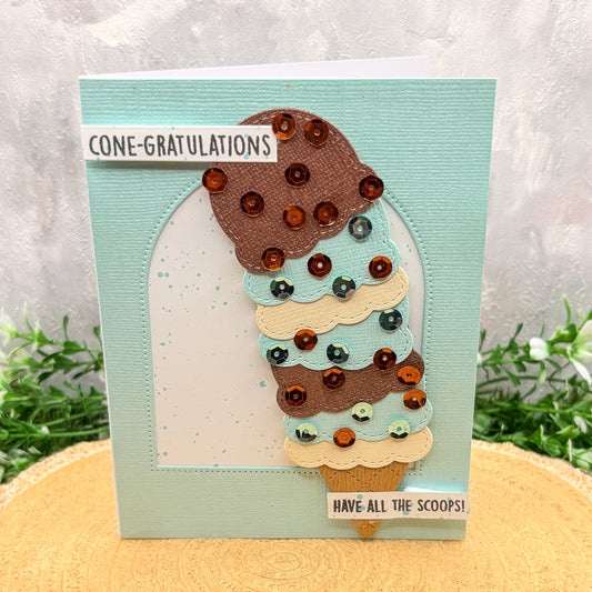 Cone-Gratulations Ice Cream Themed Handmade Congratulations Card-1
