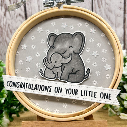 Congratulations New Baby Embroidery Hoop Hanging Ornament Gift-1