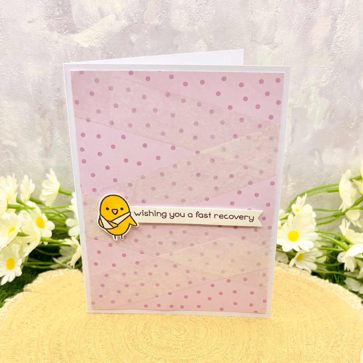 Cute Bird & Bandage Handmade Get Well Soon Card